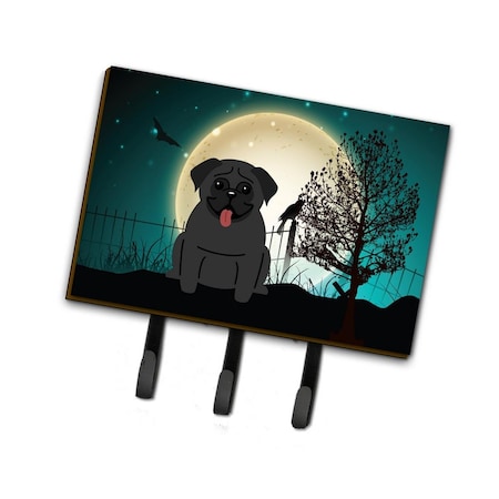 Jensendistributionservices Halloween Scary Pug Black Leash or Key Holder MI2100686
